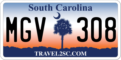SC license plate MGV308
