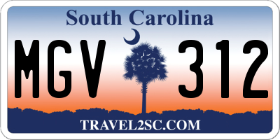 SC license plate MGV312