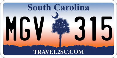 SC license plate MGV315