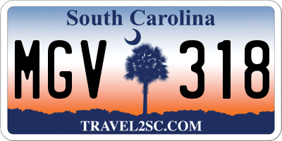 SC license plate MGV318