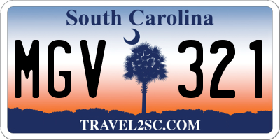 SC license plate MGV321