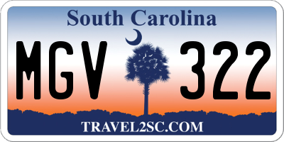 SC license plate MGV322