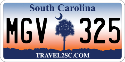SC license plate MGV325