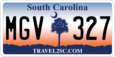 SC license plate MGV327