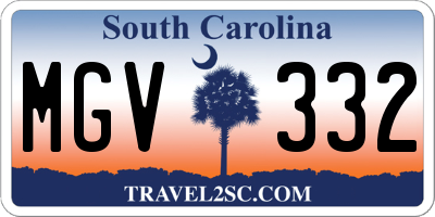 SC license plate MGV332