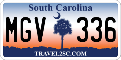 SC license plate MGV336