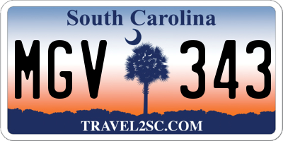 SC license plate MGV343