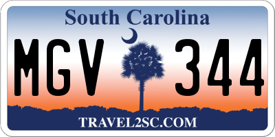 SC license plate MGV344
