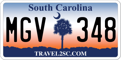 SC license plate MGV348