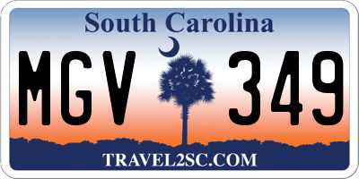 SC license plate MGV349