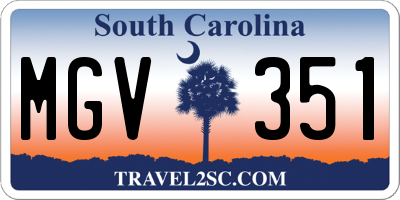 SC license plate MGV351