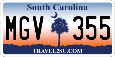 SC license plate MGV355