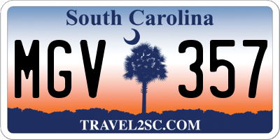 SC license plate MGV357