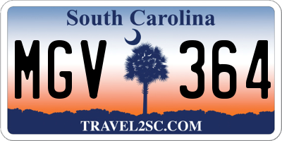 SC license plate MGV364