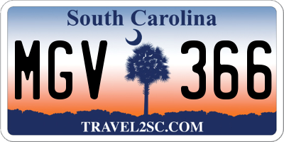 SC license plate MGV366