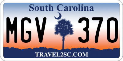 SC license plate MGV370