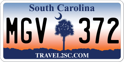 SC license plate MGV372