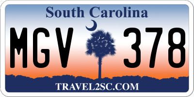 SC license plate MGV378