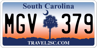 SC license plate MGV379