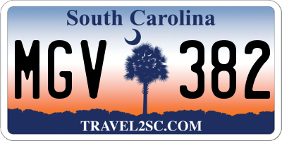 SC license plate MGV382