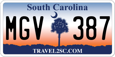 SC license plate MGV387