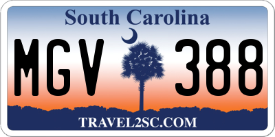 SC license plate MGV388