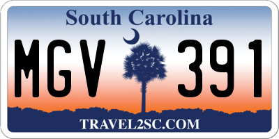 SC license plate MGV391