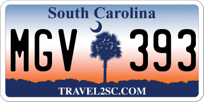SC license plate MGV393