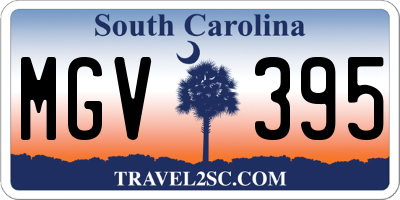 SC license plate MGV395