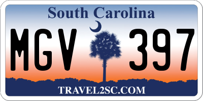 SC license plate MGV397