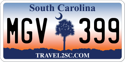 SC license plate MGV399