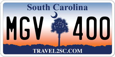 SC license plate MGV400