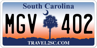 SC license plate MGV402