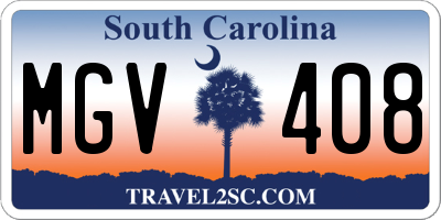 SC license plate MGV408