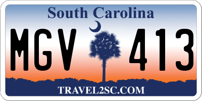 SC license plate MGV413