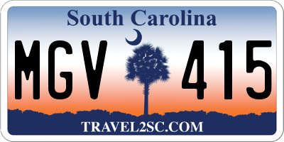 SC license plate MGV415