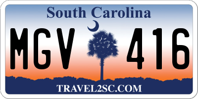 SC license plate MGV416