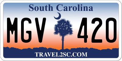 SC license plate MGV420