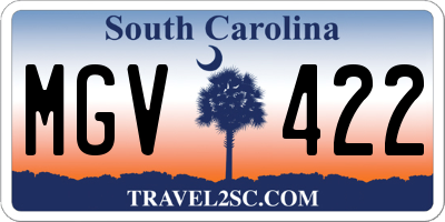 SC license plate MGV422