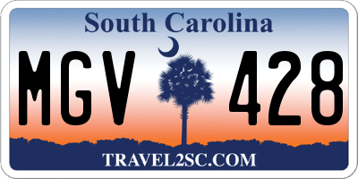 SC license plate MGV428