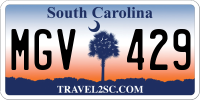 SC license plate MGV429
