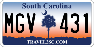 SC license plate MGV431