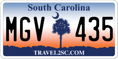 SC license plate MGV435