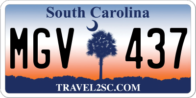 SC license plate MGV437