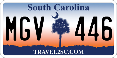SC license plate MGV446