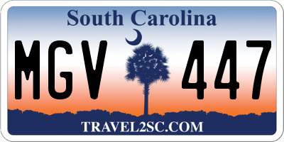 SC license plate MGV447