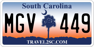 SC license plate MGV449