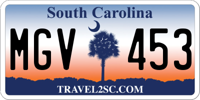 SC license plate MGV453