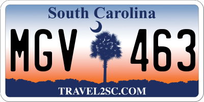 SC license plate MGV463