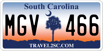 SC license plate MGV466